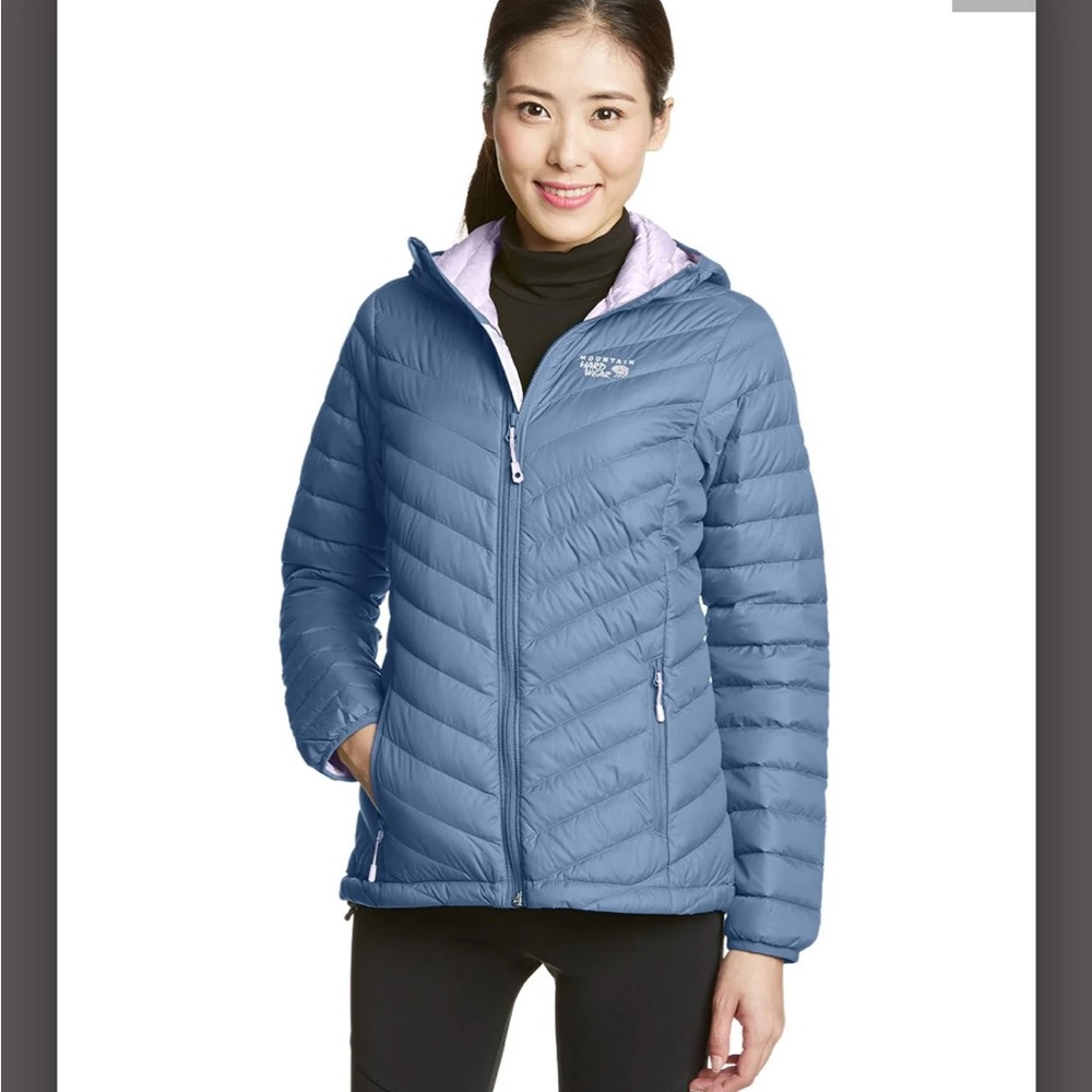 Mountain Hardwear Micro Ratio puffer coat Women’s size L Blue lavender lining